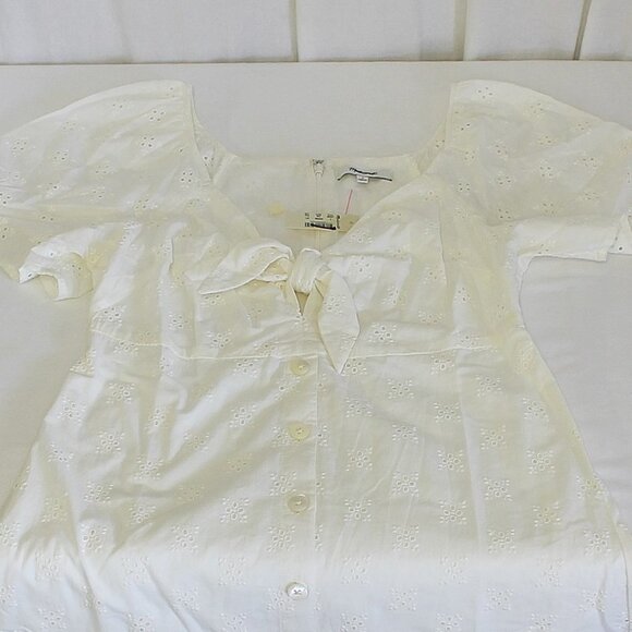 Madewell Eyelet Tie Front Midi Dress - Picture 6 of 7